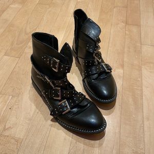 STEVE MADDEN Sz. 9 Black Biker boots. EXCELLENT CONDITION!